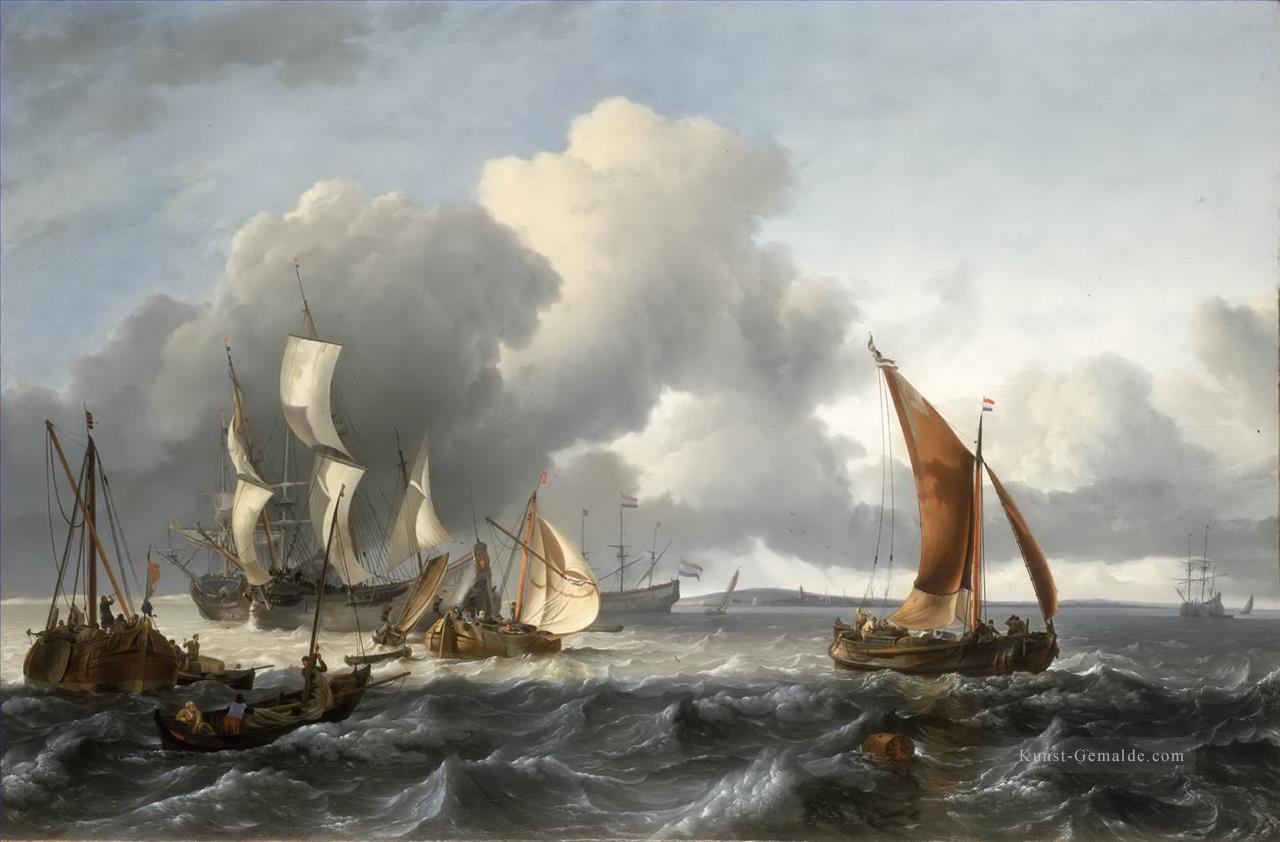 die Handelsschifffahrt Verankerung im Texels und oudeschild im Nordwesten Ölgemälde
